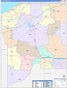 La Porte Wall Map Color Cast Style